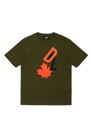 tshirt in cotone verde DSQUARED KIDS | DQ2464D004GDQ558